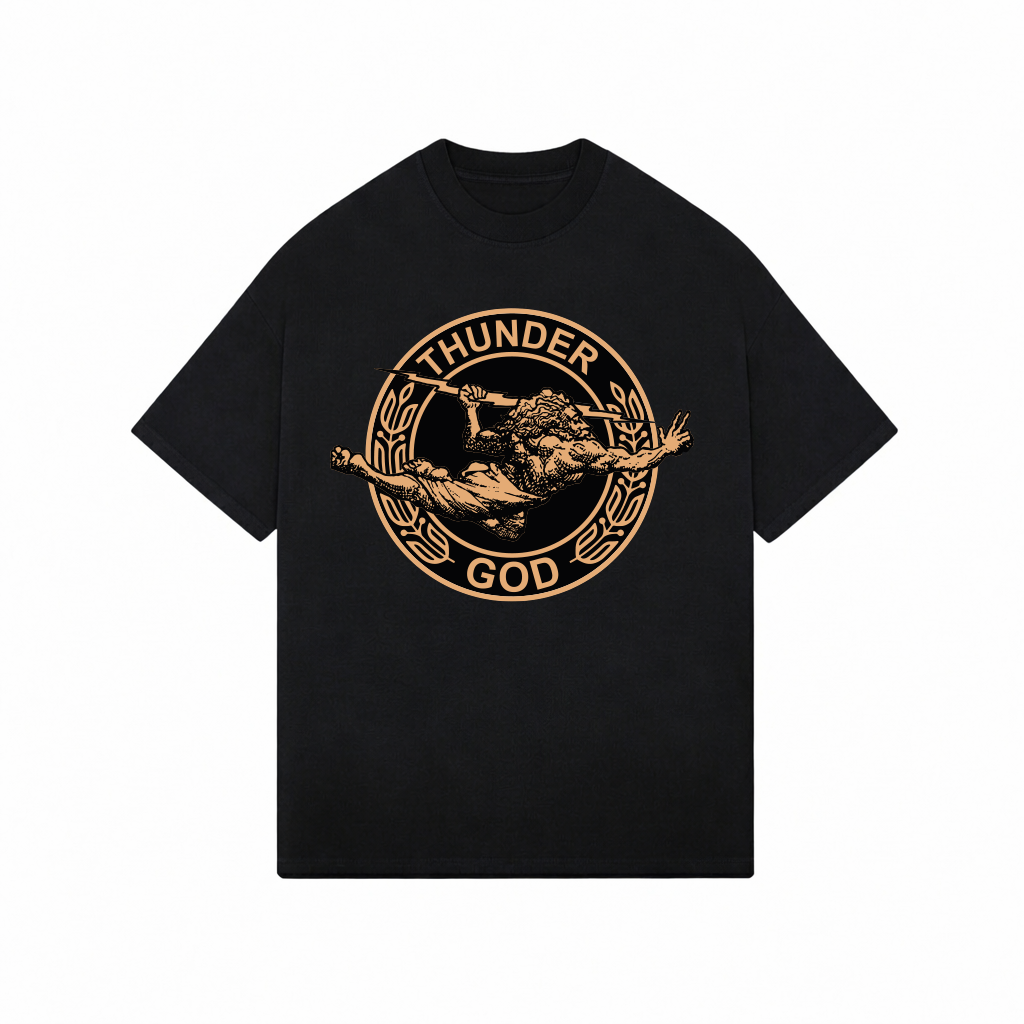 Camiseta Oversized Soft Touch Preta Zeus Motor Division