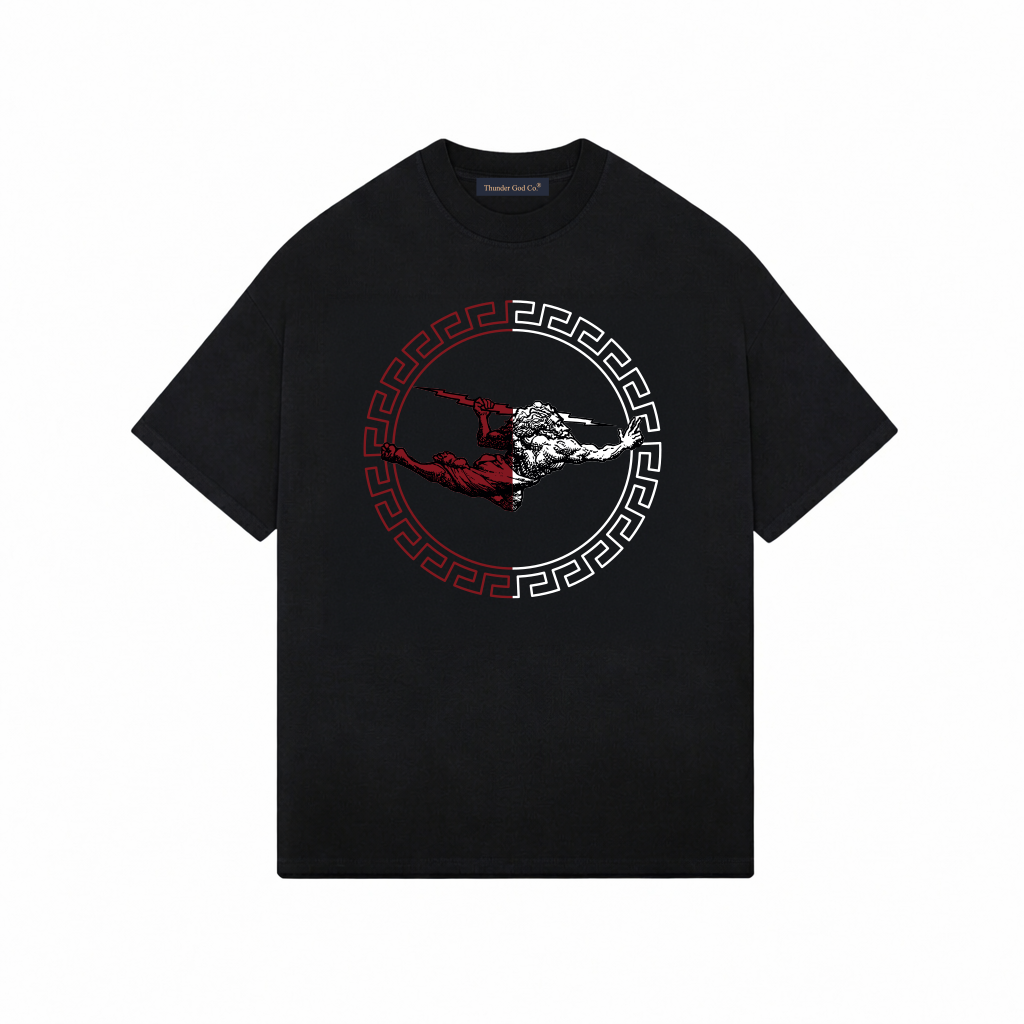 Camiseta Oversized Preta Greca Duo Color