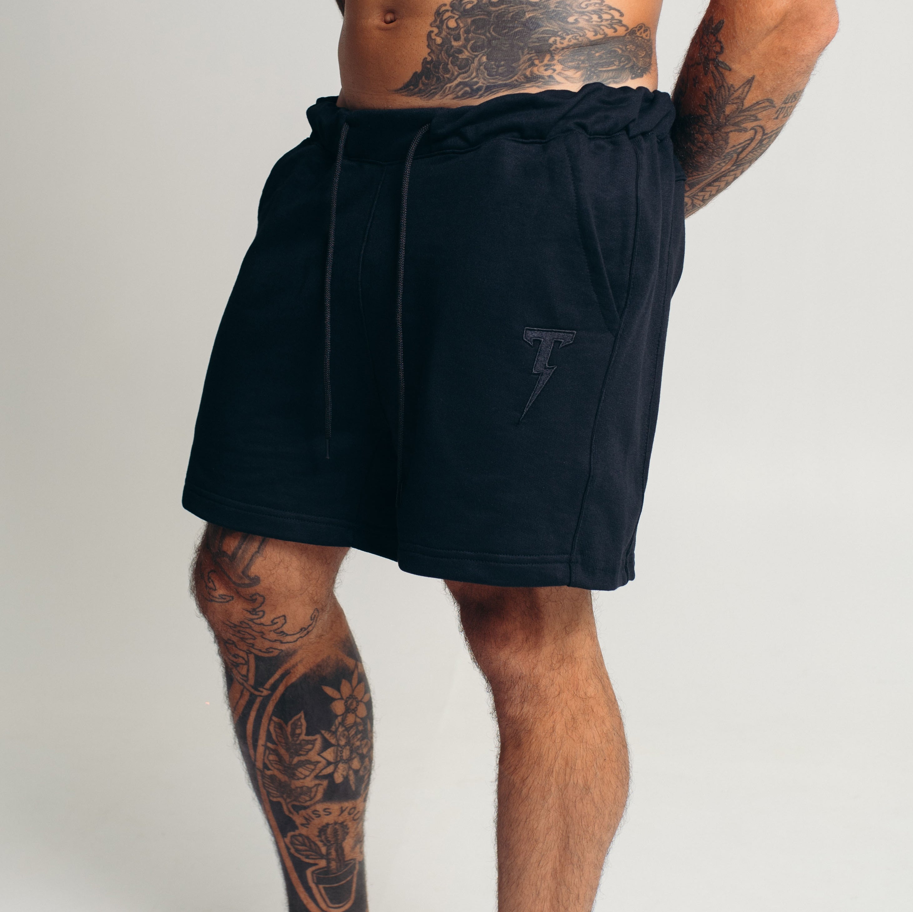 Bermuda de Moletom Side Stripe All Black