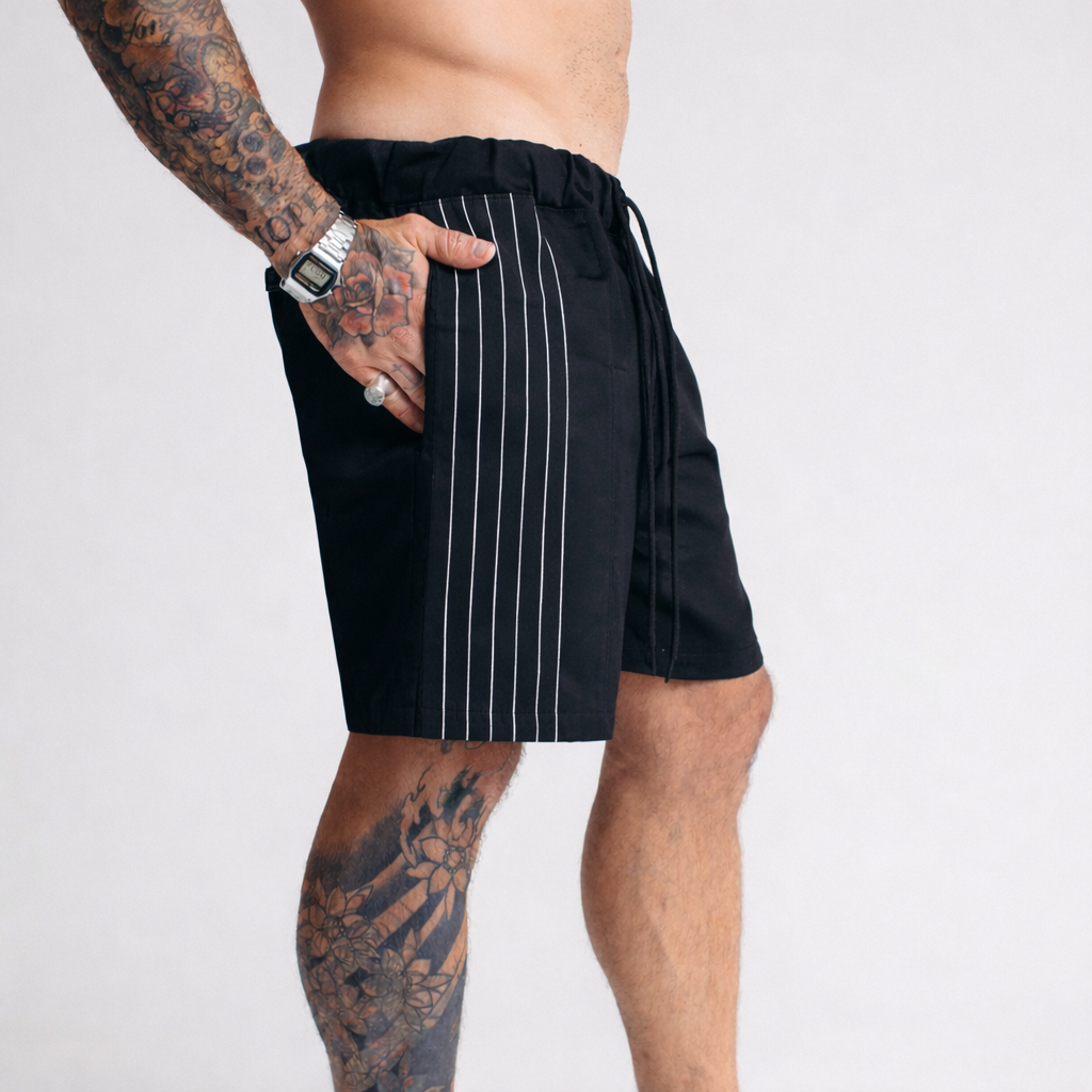 Bermuda de Sarja Side Stripe All Black