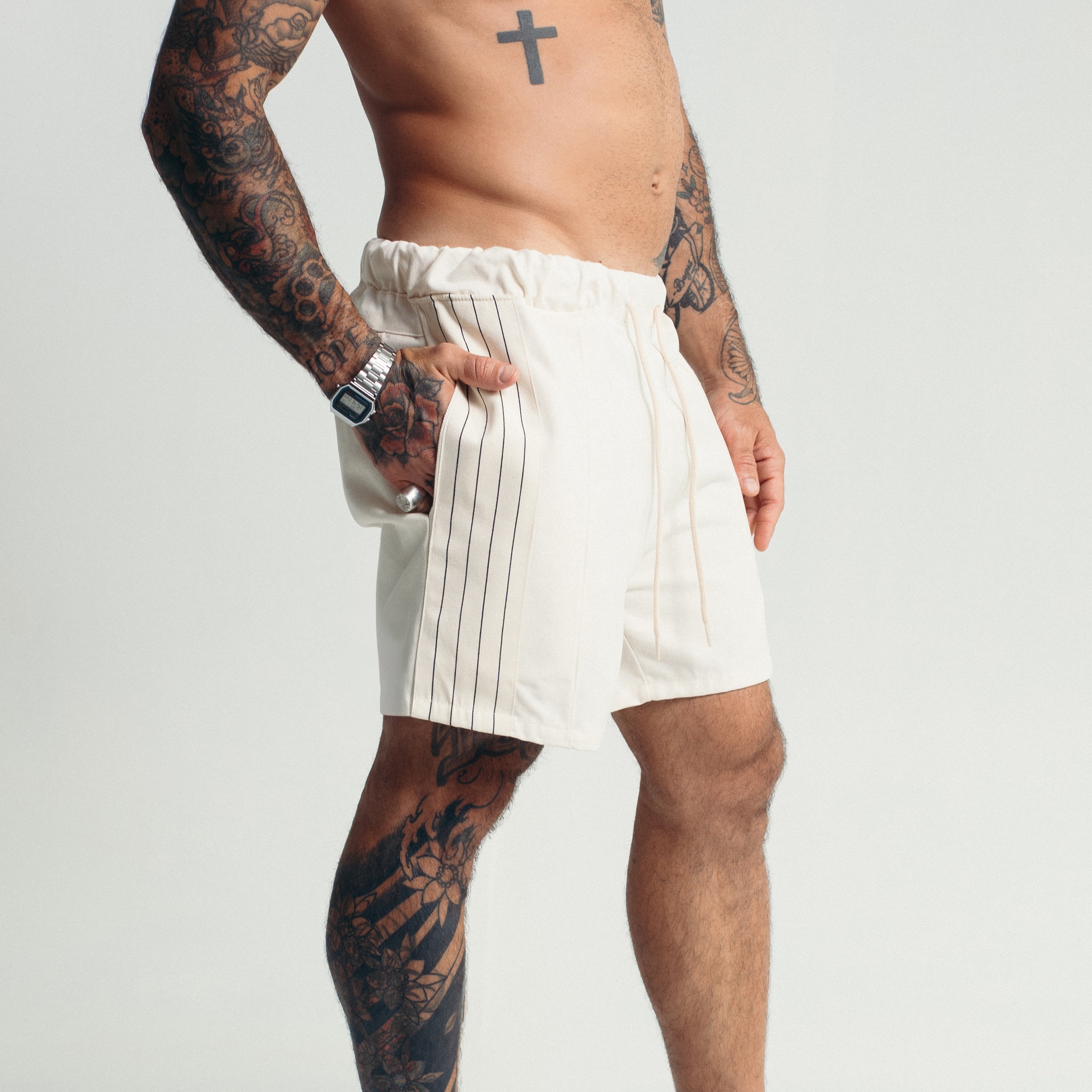 Bermuda de Sarja Off-White Side Stripe