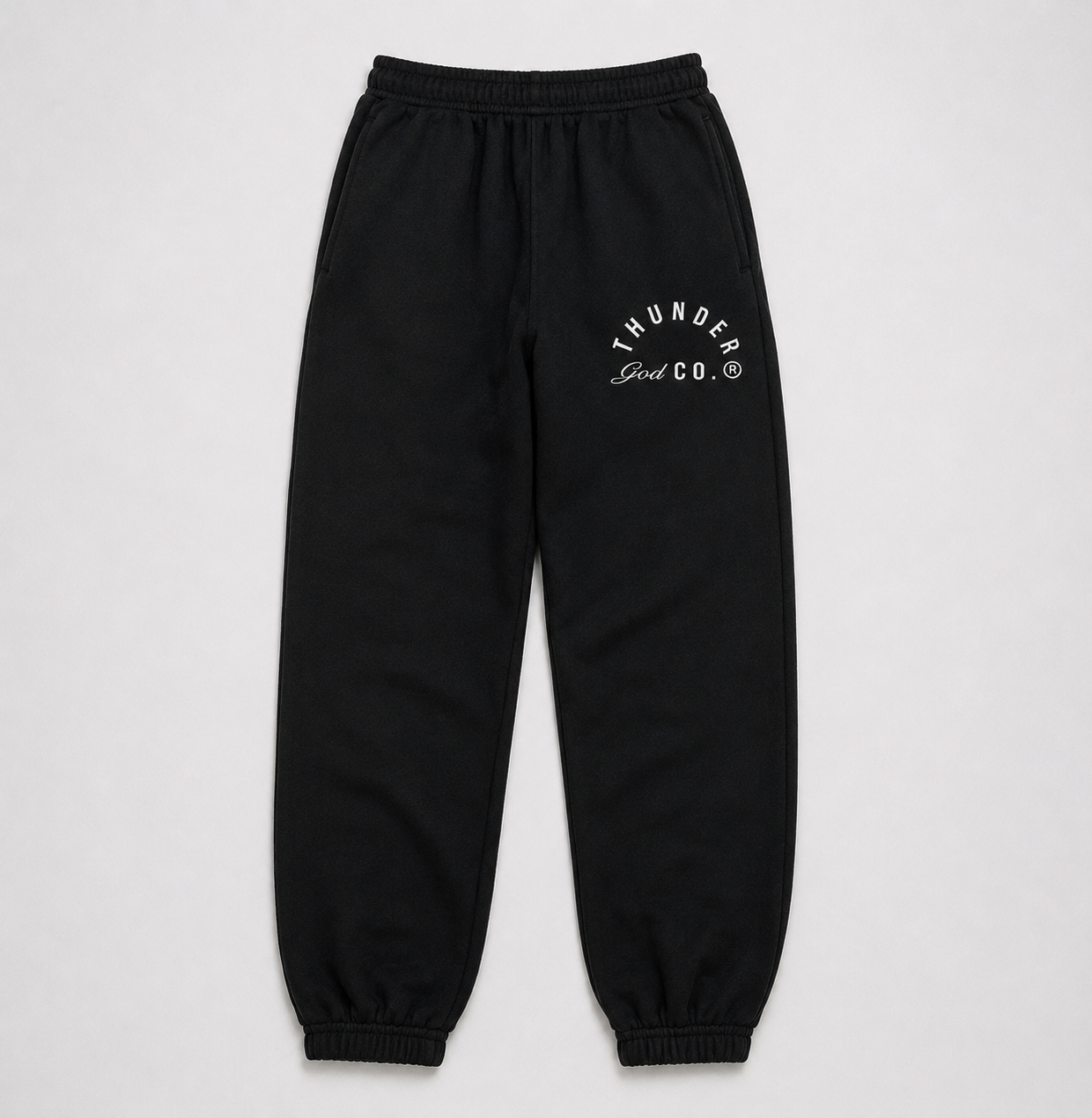 Calça de Moletom Oversized Preto Thunder God Co.®