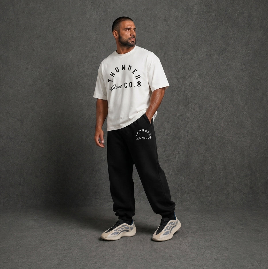 Calça de Moletom Oversized Preto Thunder God Co.® Basic