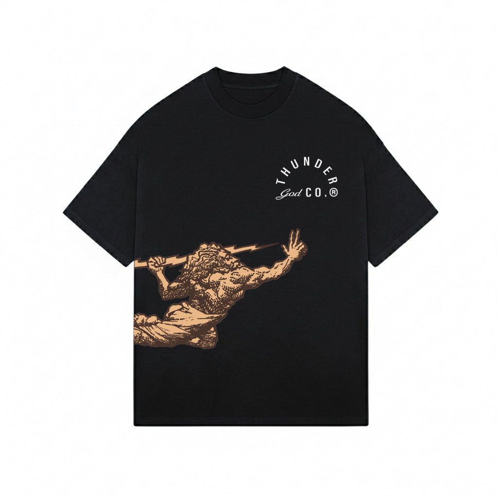 Camiseta Oversized Soft Touch Preta Half Zeus