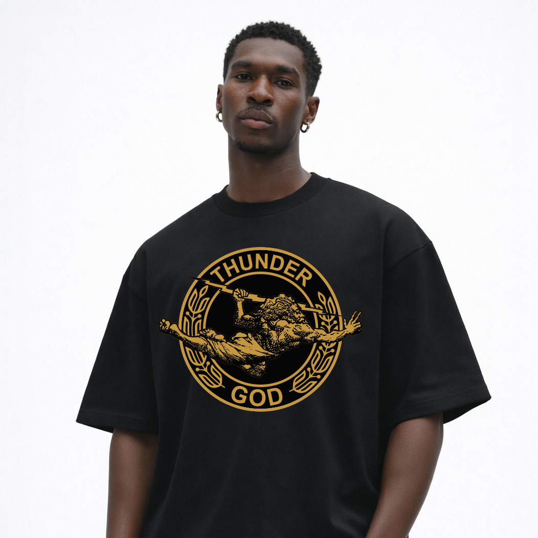 Camiseta Oversized Soft Touch Preta Zeus Motor Division