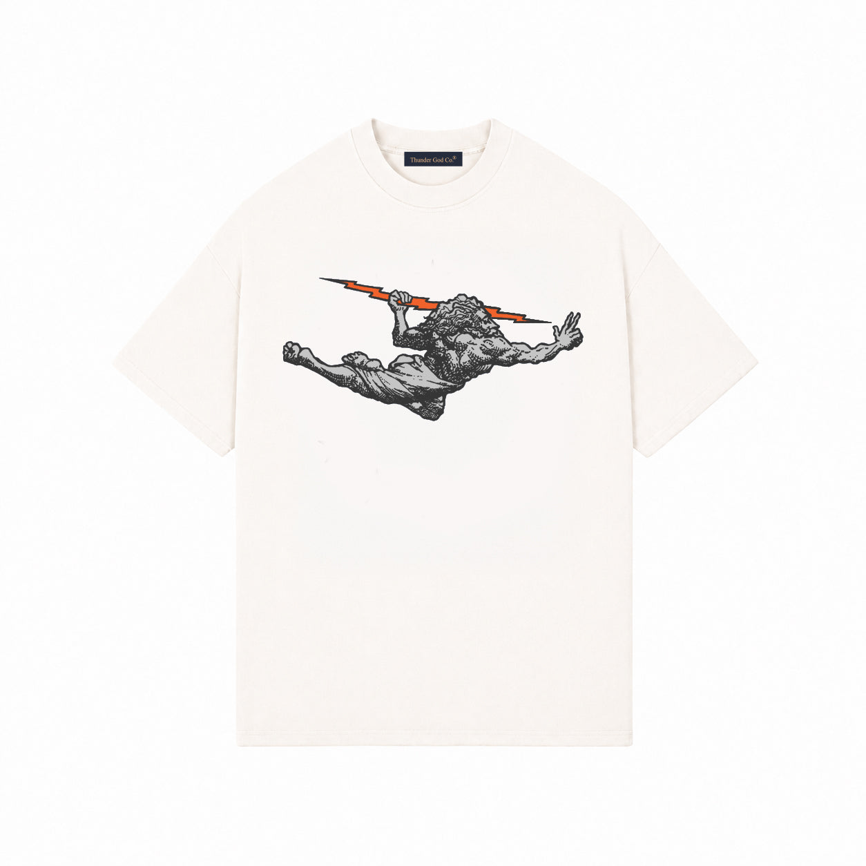 Camiseta Oversized Off-White Zeus Orange Thunder