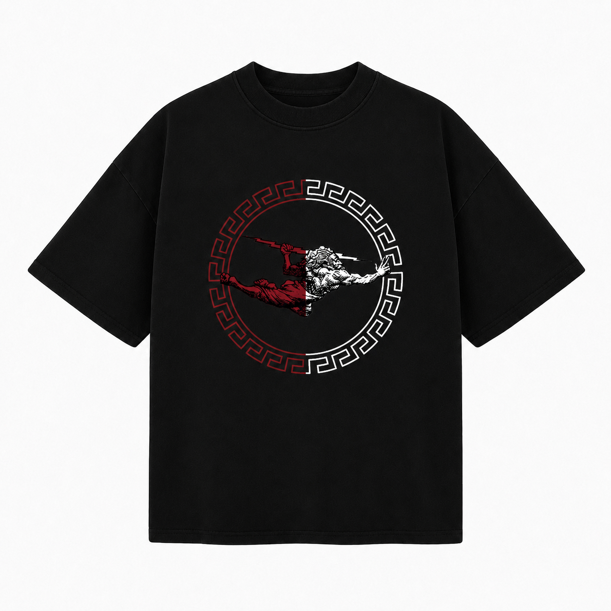 Camiseta Oversized Preta Greca Duo Color