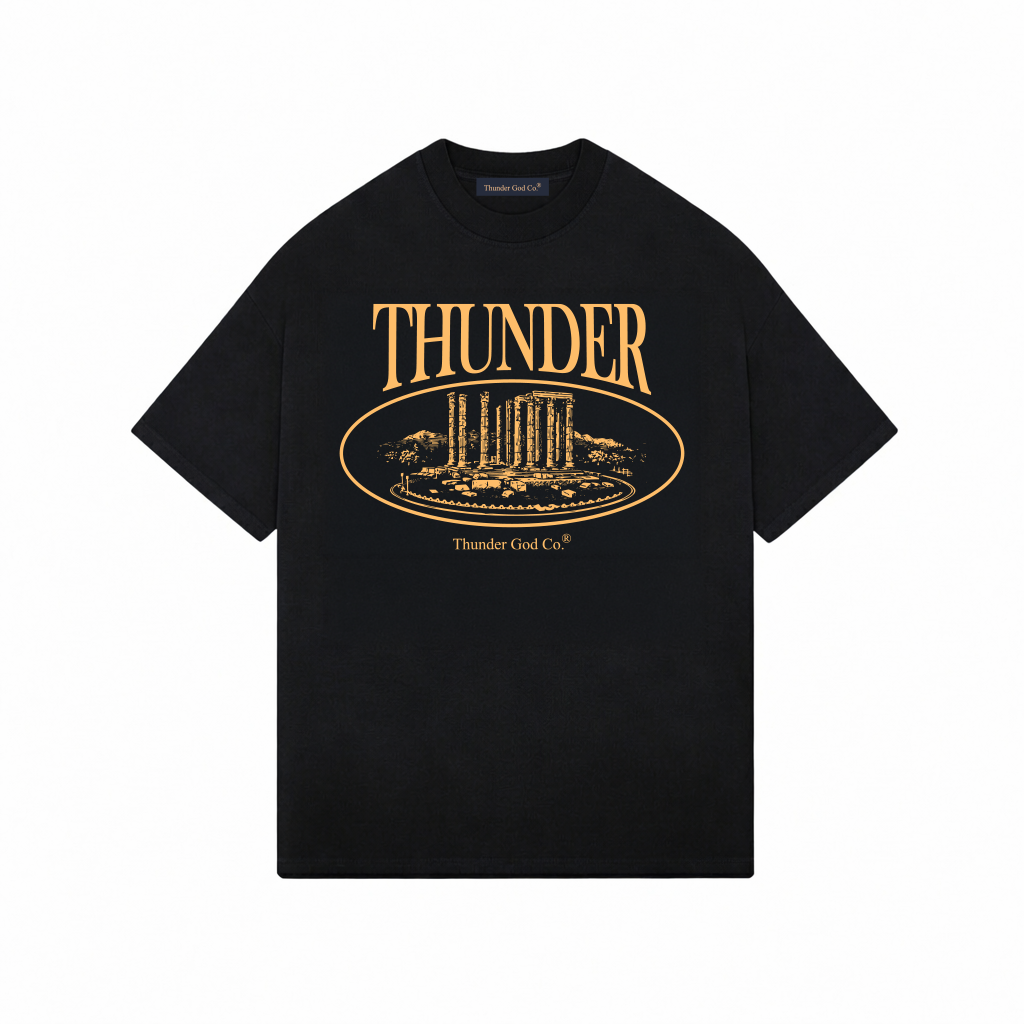 Camiseta Oversized Preta Ruínas do Zeus Olímpico
