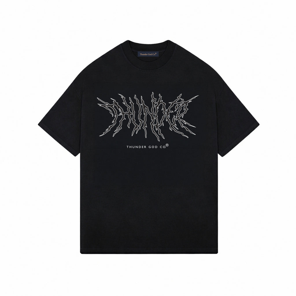 Camiseta Oversized Preta Thunder Spikes All Black