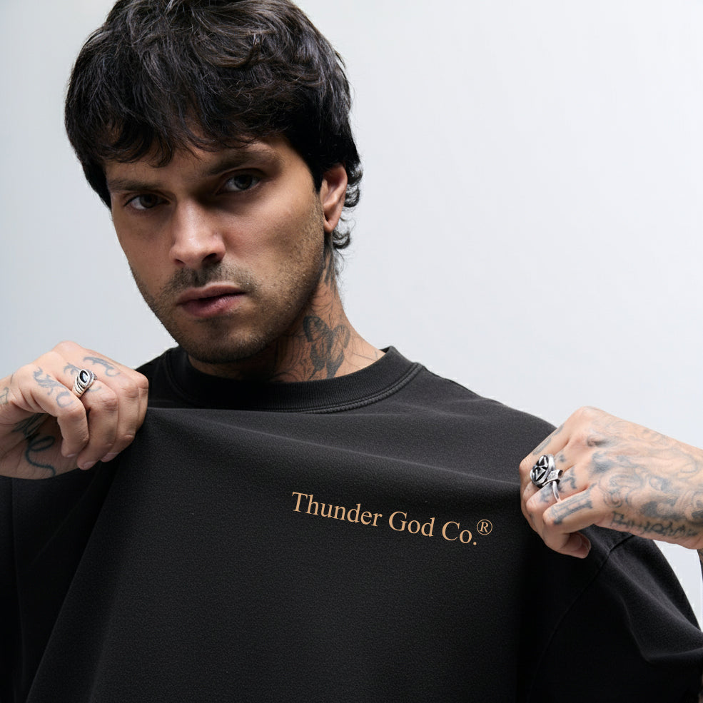 Camiseta Oversized Vintage Preta Basic
