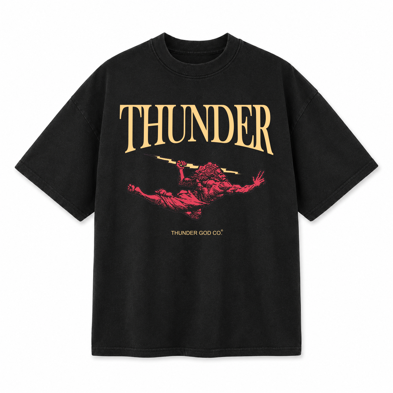 Camiseta Oversized Preto Yellow Thunderbolt