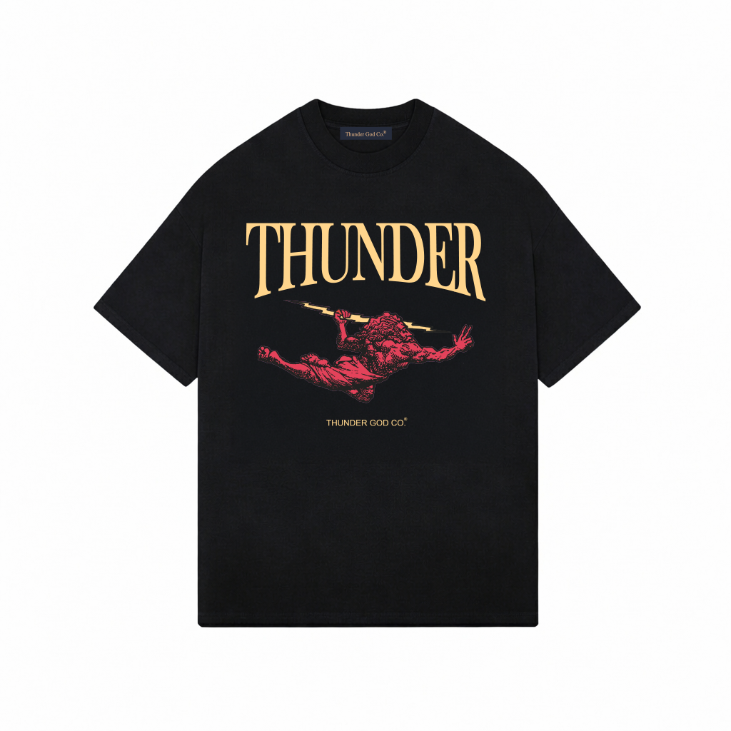 Camiseta Oversized Preto Yellow Thunderbolt