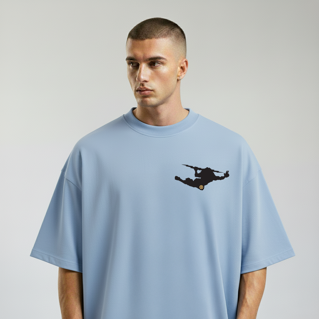 Camiseta Oversized Strong Azul Claro Shadows