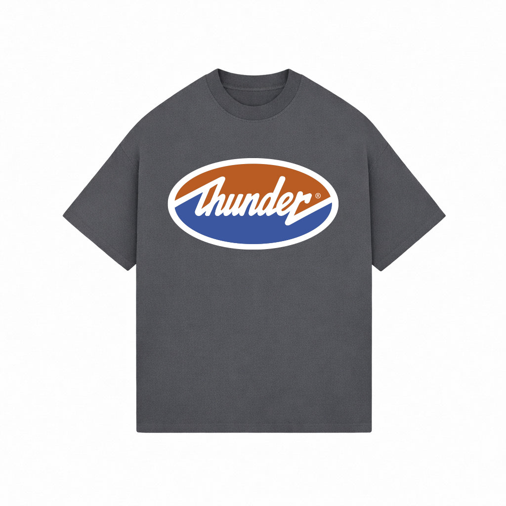 Camiseta Oversized Vintage Cinza Thunder
