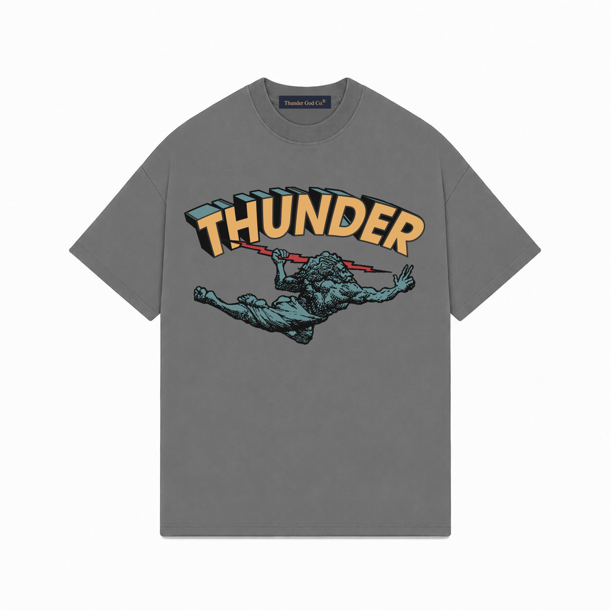 Camiseta Oversized Cinza Thunder God Co. Super