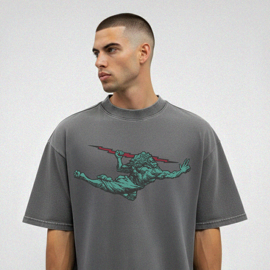 Camiseta Oversized Strong Cinza Zeus