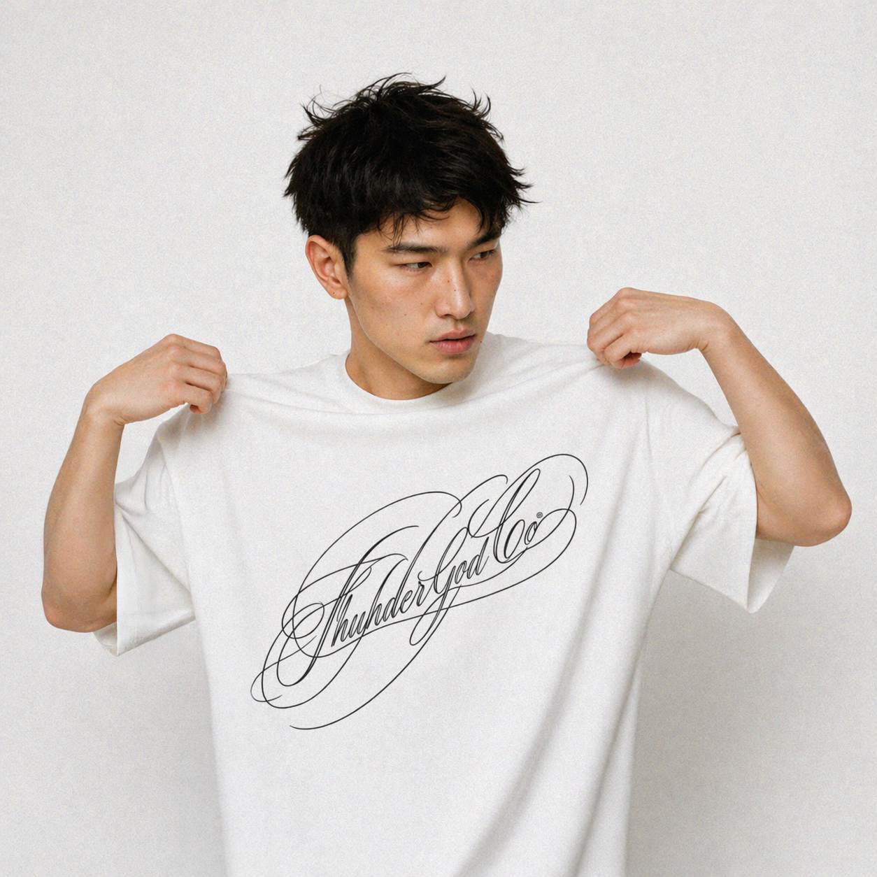 Camiseta Oversized Vintage Off-White Black Lettering