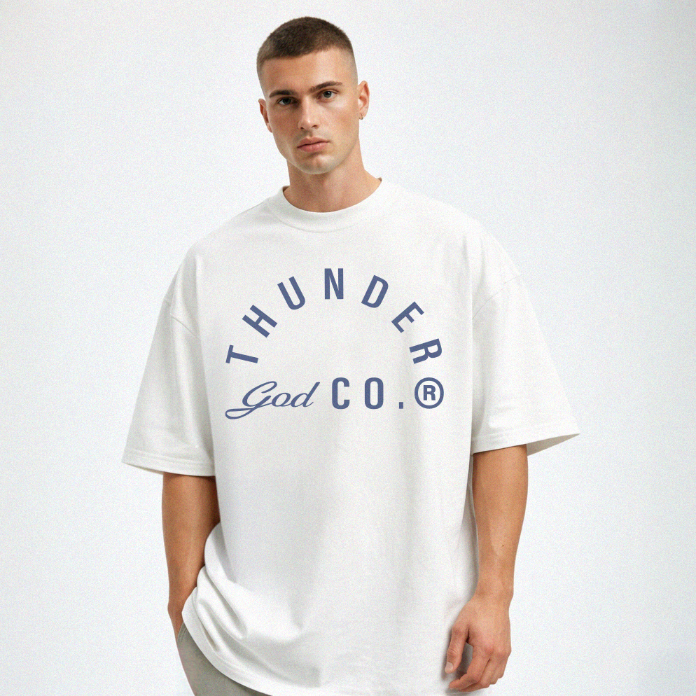 Camiseta Oversized Vintage Off-White Thunder God Co.