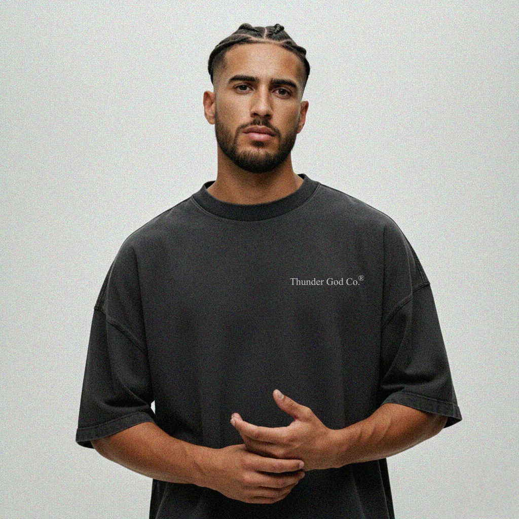 Camiseta Oversized Vintage Preta Basic