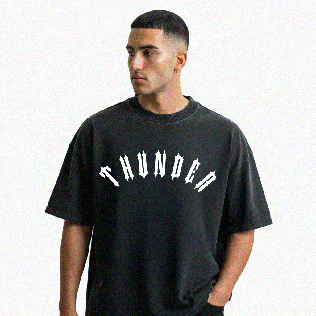 Camiseta Oversized Vintage Preta Curve