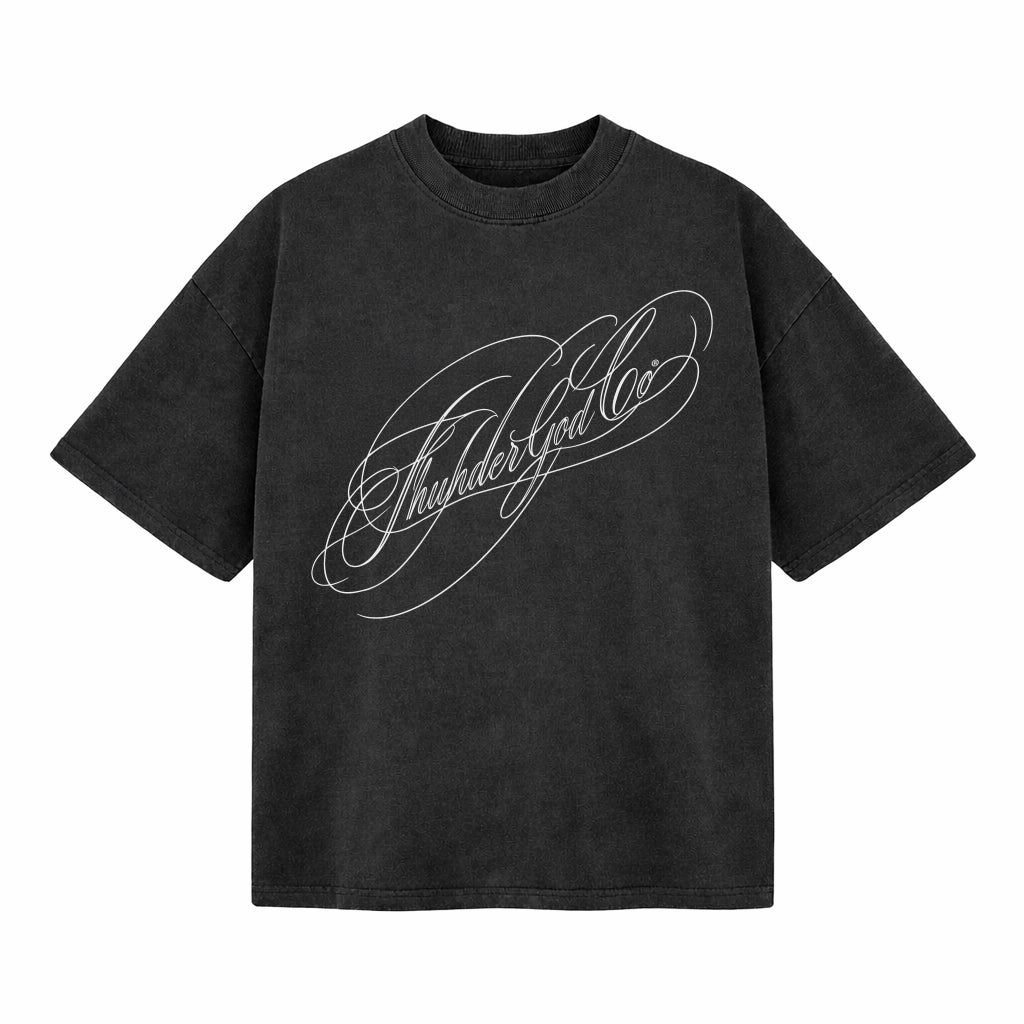 Camiseta Oversized Vintage Preto White Lettering