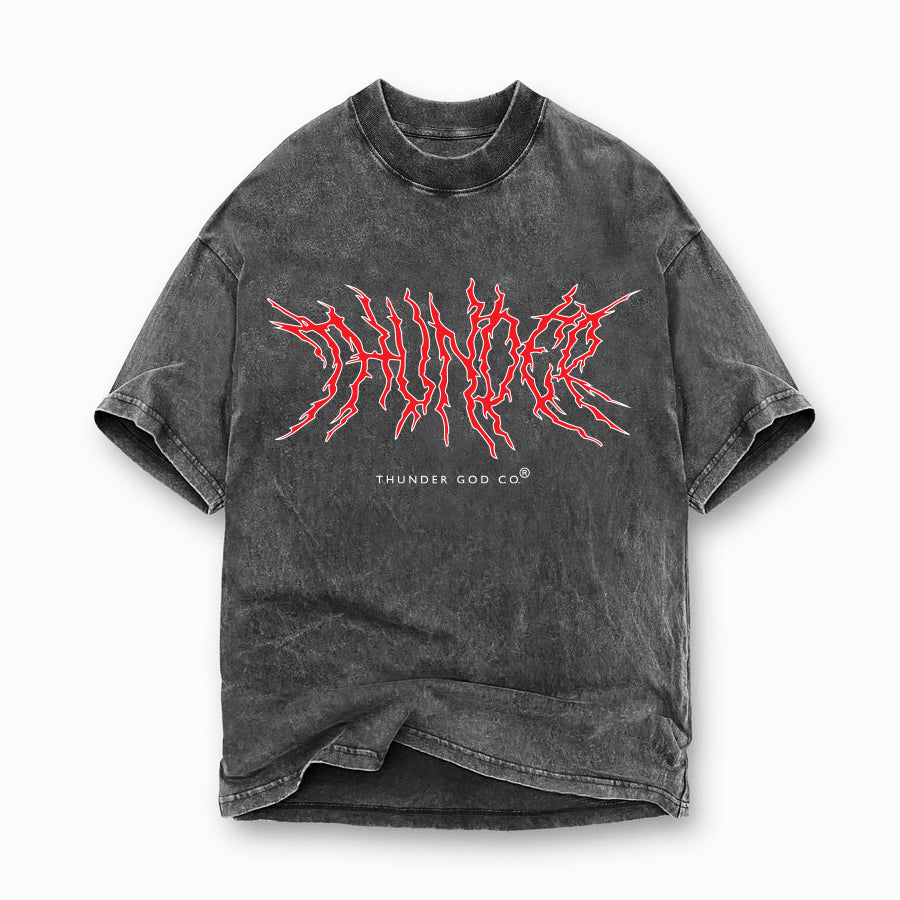 Camiseta Oversized Marmorizada Cinza Thunder Spikes