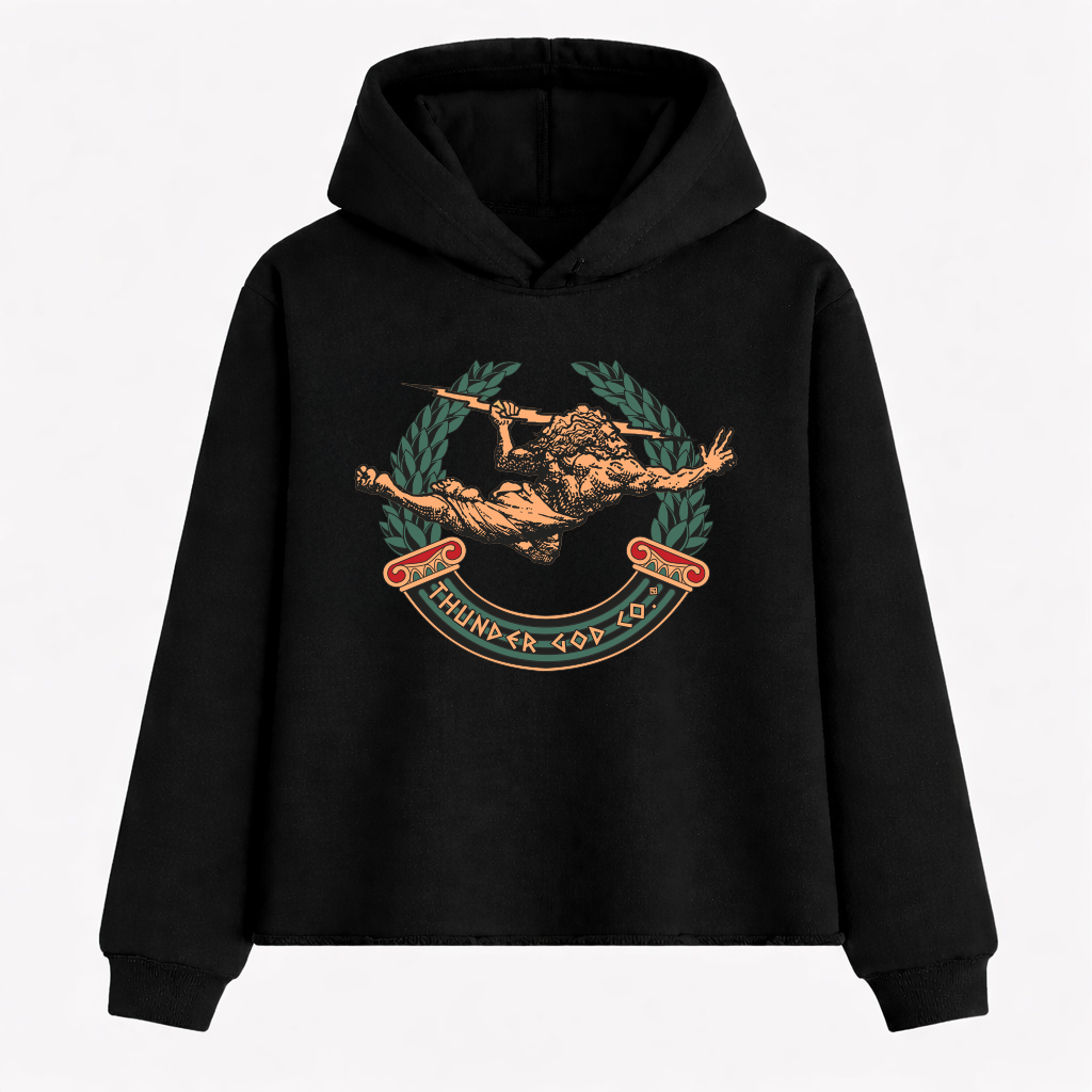 Casaco de Moletom com Capux Boxy Felpado Preto Louros