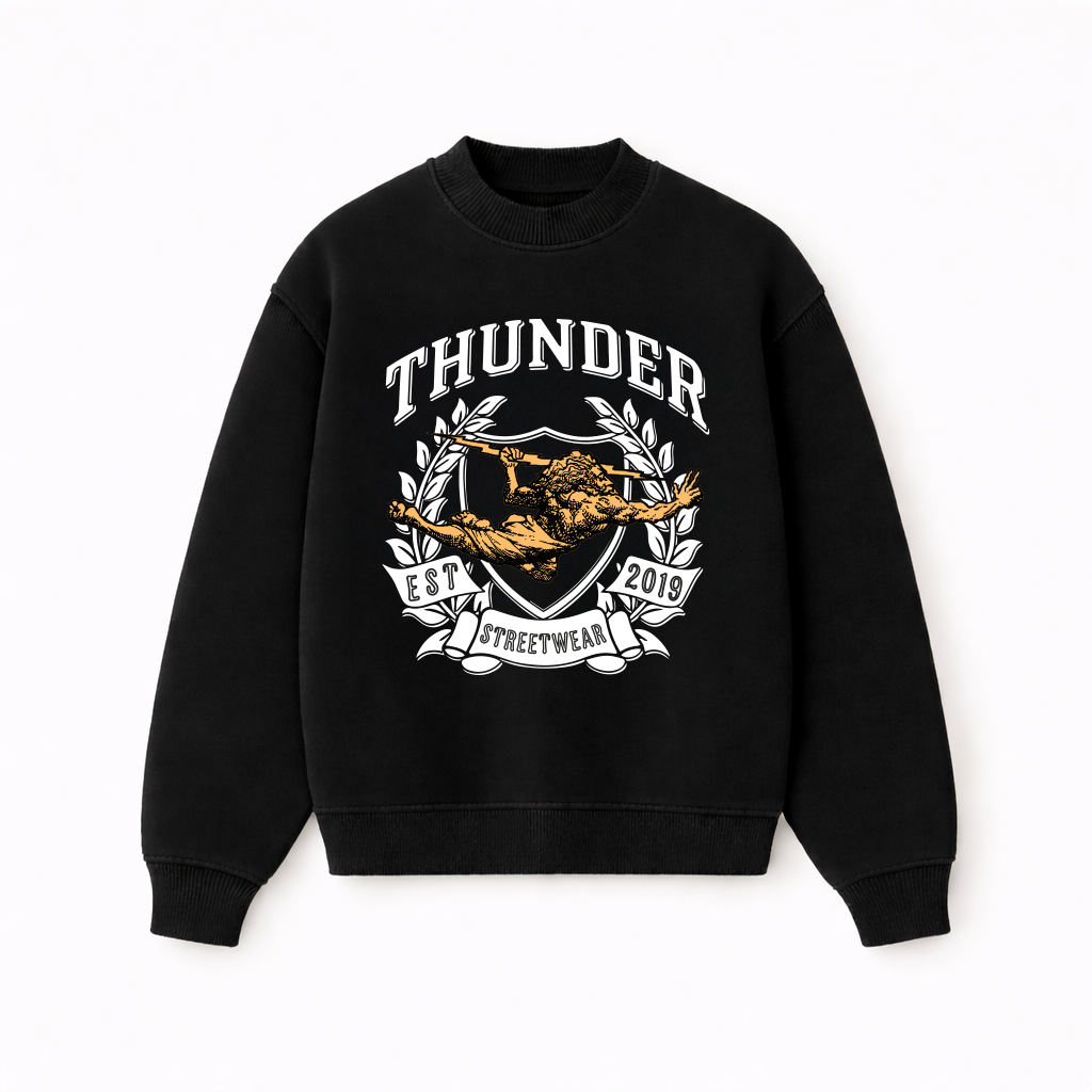 Casaco de Moletom Oversized Felpado Preto Est.2019