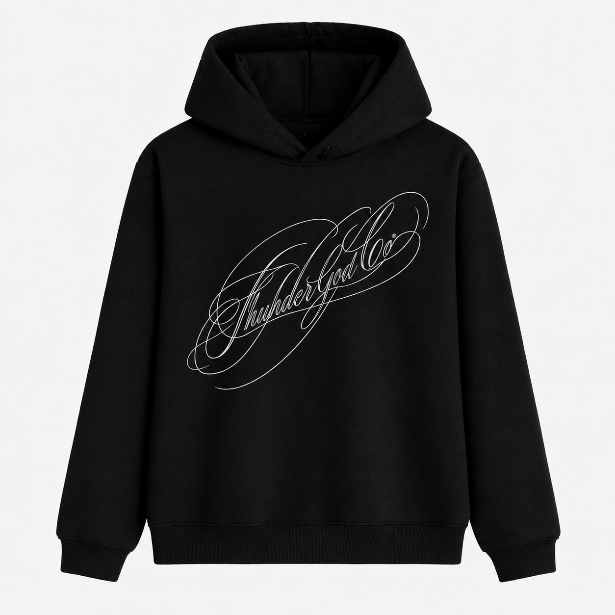 Casaco de Moletom com Capuz Boxy Felpado Preto White Lettering