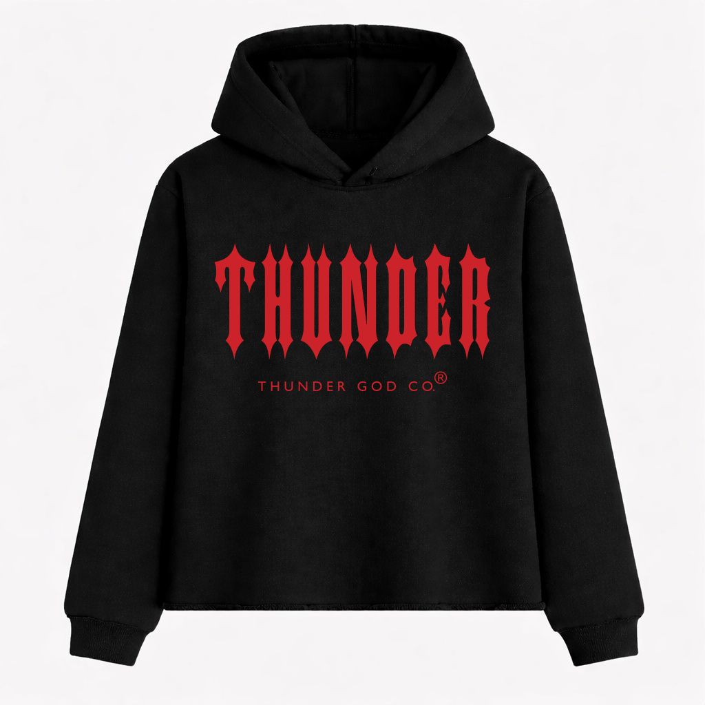 Casaco de Moletom Oversized Felpado Preto Thunder God Co.