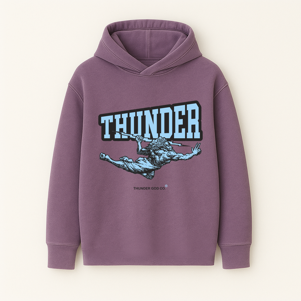 Casaco de Moletom Oversized French Terry Vintage Roxo Thunder God Co