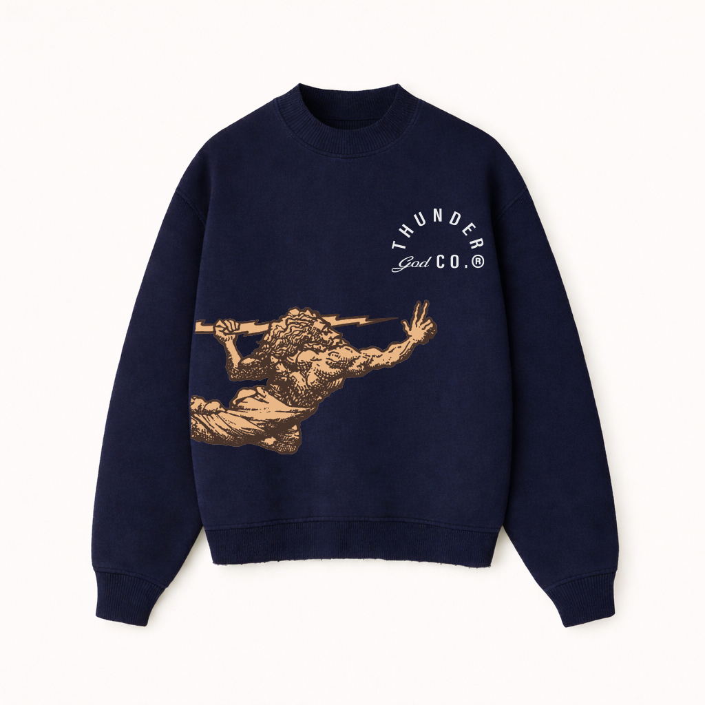 Casaco de Moletom Oversized Felpado Deep Blue Half Zeus