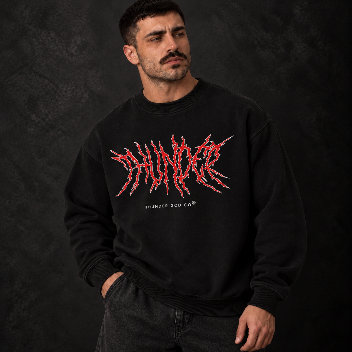 Casaco de Moletom Oversized Felpado Preto Spikes