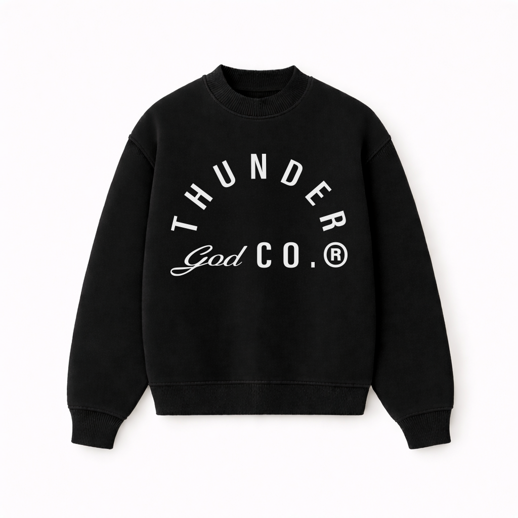 Casaco de Moletom Oversized Felpado Preto Thunder God Co.®