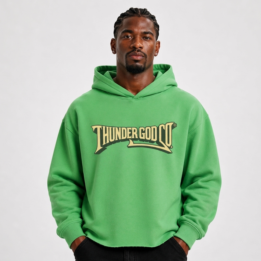 Moletom Oversized Felpado Verde Claro Thunder God Co.