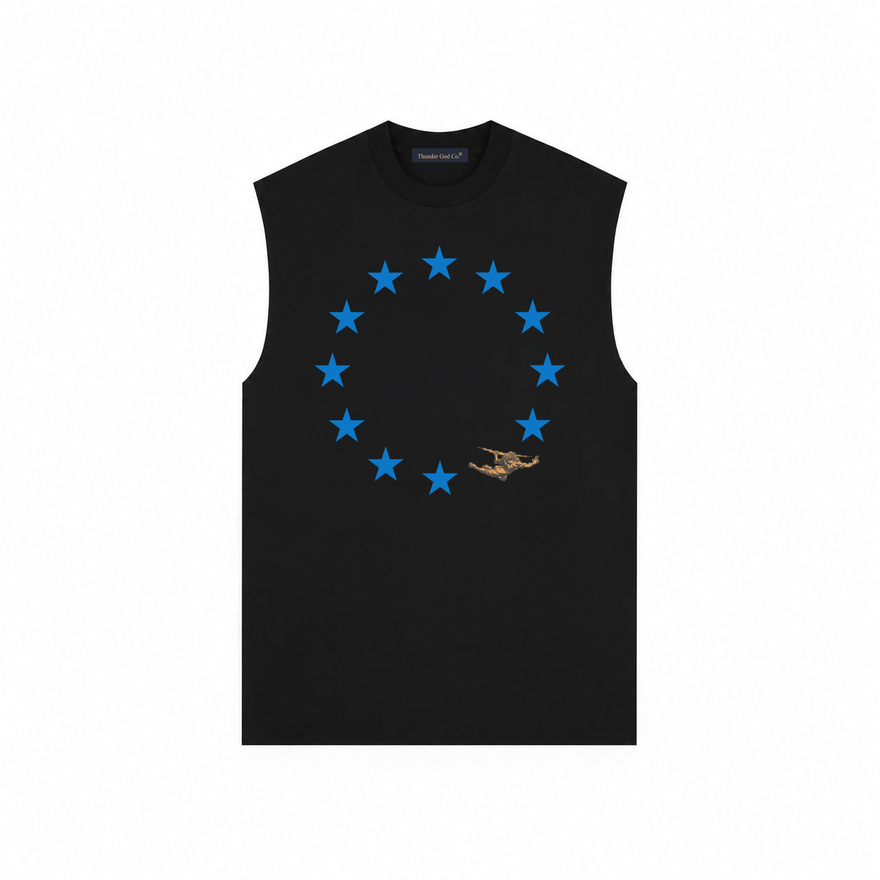Regata Oversized Preta Blue Stars