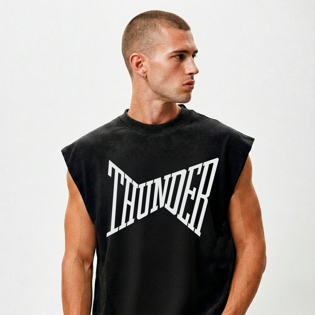 Regata Oversized Preta Thunder Distorted