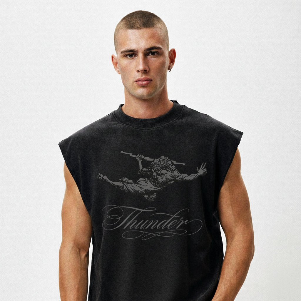 Regata Oversized Vintage All Black Thunder Cursive