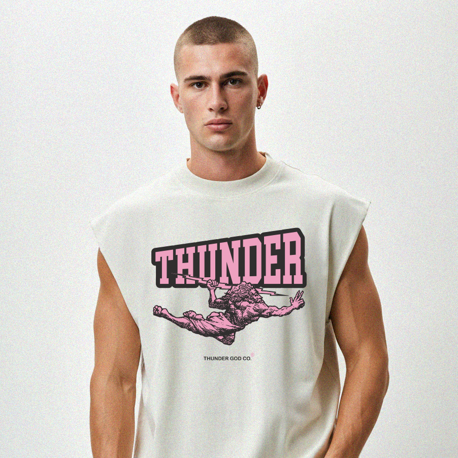 Regata Oversized Vintage Off-White Thunder God Co. Rosa