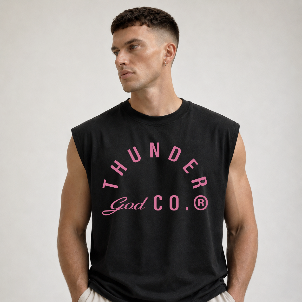 Regata Oversized Vintage Preta Thunder God Co.® Rosa