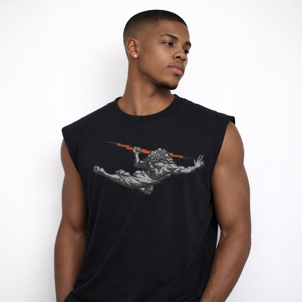 Regata Oversized Vintage Preta Zeus Orange