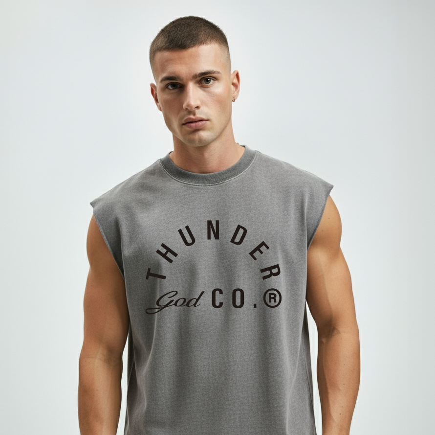 Regata Oversized Vintage Cinza Thunder God Co.